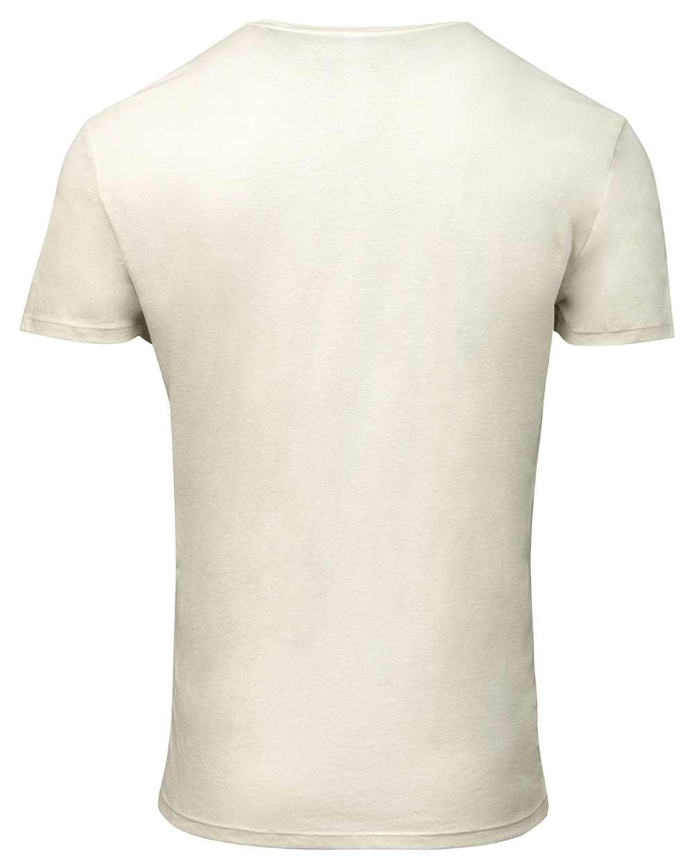 Rear View of Cream Triblend Triblend Short-Sleeve T-Shirt - 102A