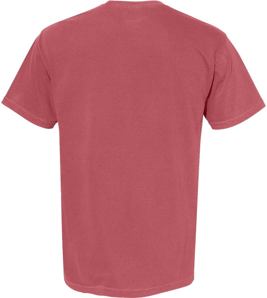 Rear View of Crimson Garment-Dyed Heavyweight Pocket T-Shirt - 6030