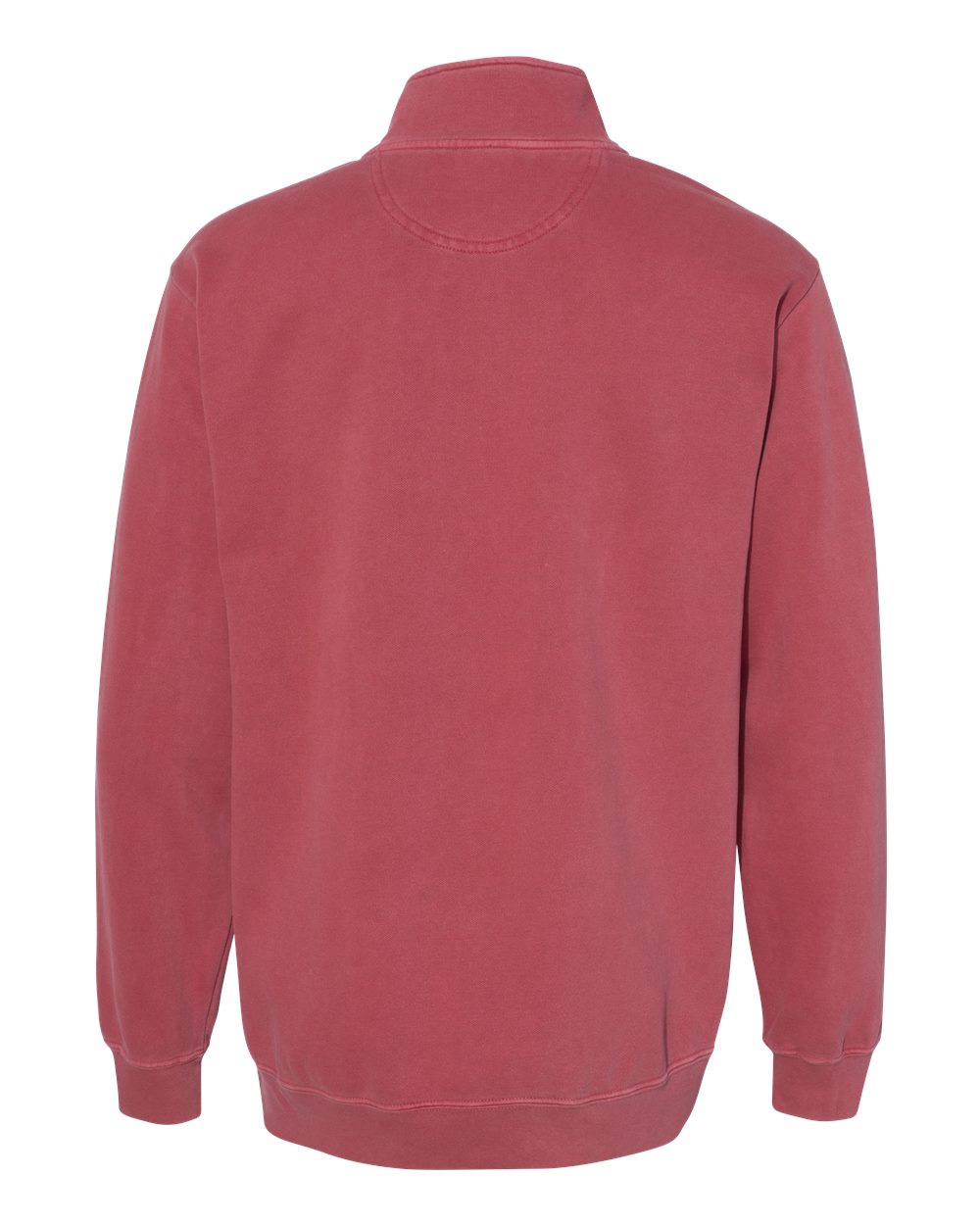 Rear View of Crimson Garment-Dyed Quarter Zip Sweatshirt - 1580