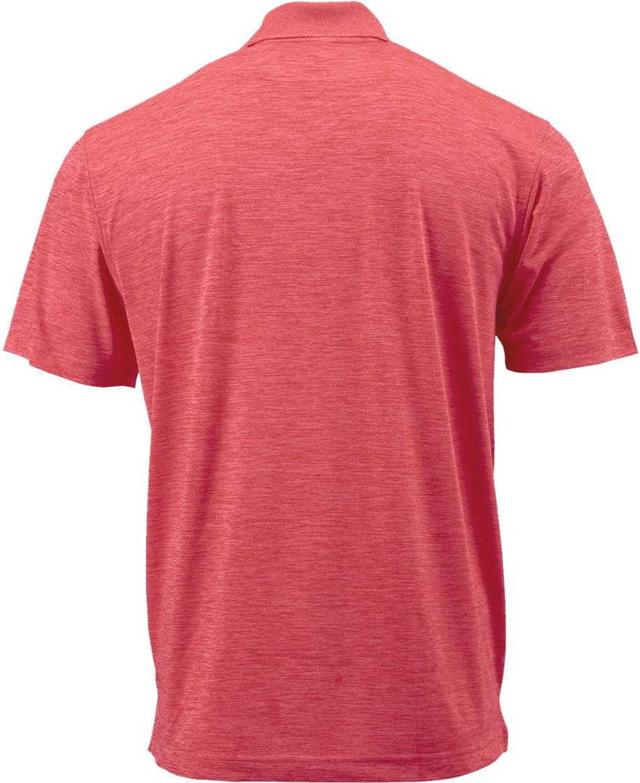 Rear View of Crimson Heather Dakota Striated Heather Polo - 130
