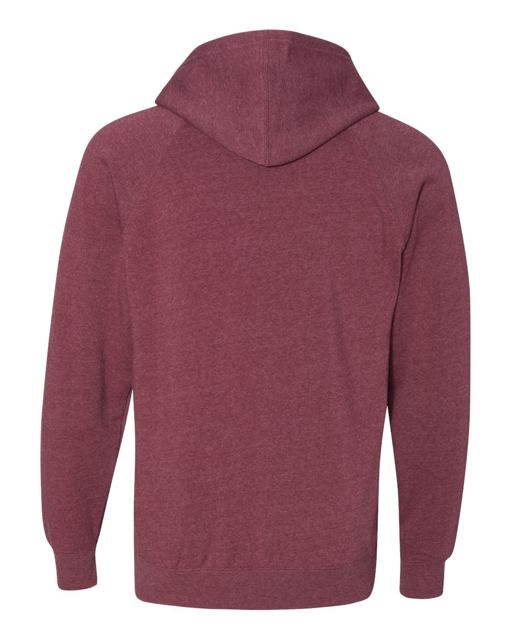Rear View of Crimson Special Blend Raglan Hooded Sweatshirt - PRM33SBP