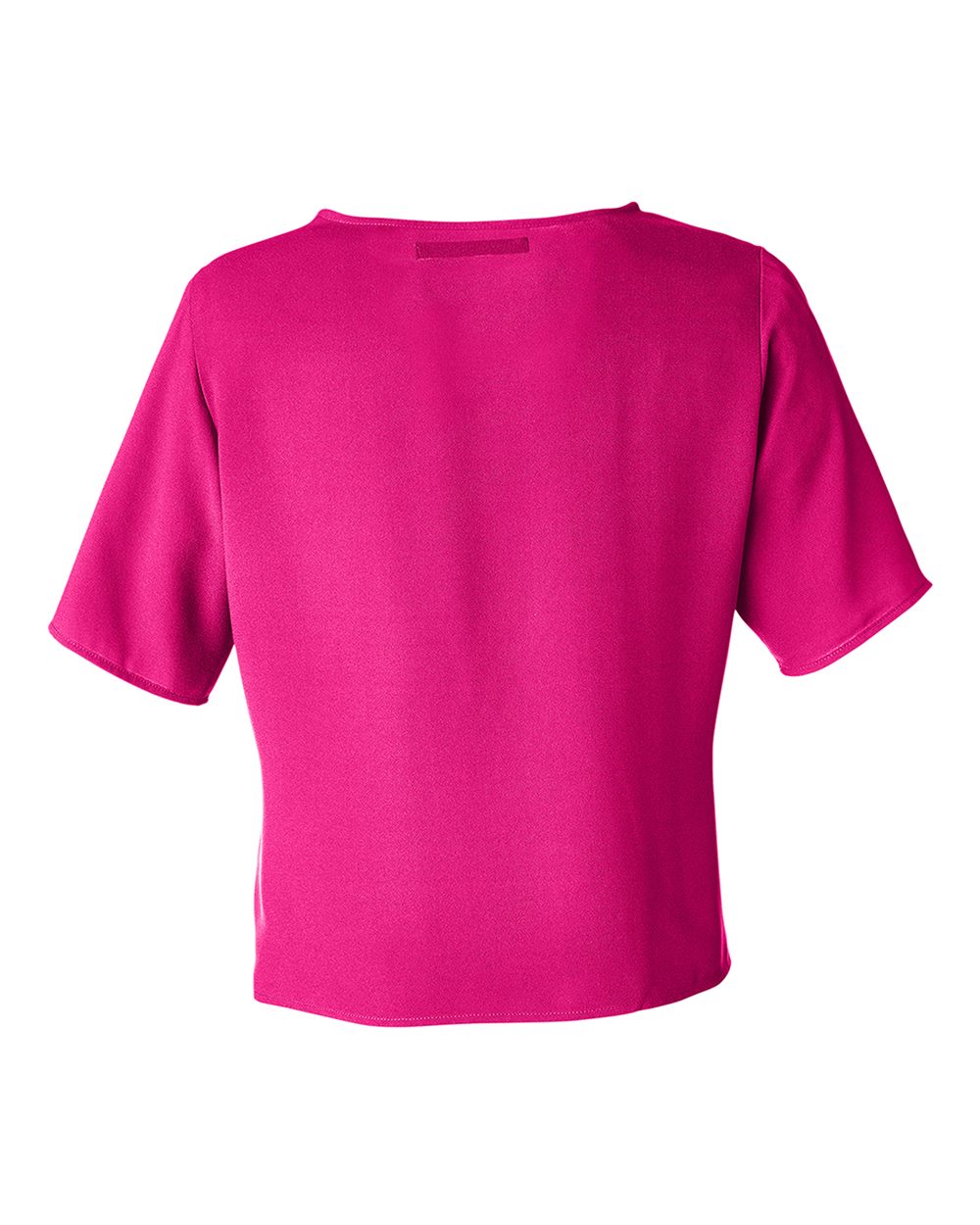 Rear View of Crown Raspberry Women's Perfect Fit™ Tie Front Blouse - DP617W