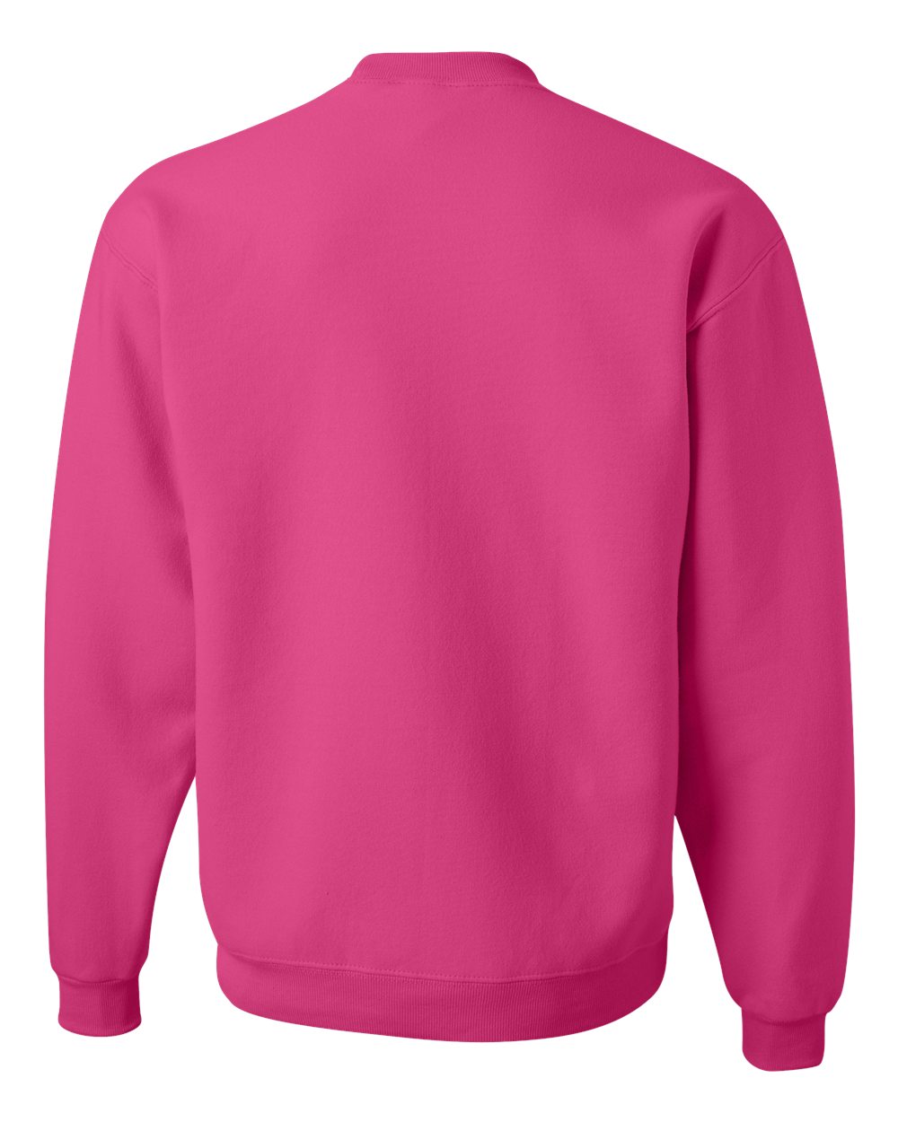 Rear View of Cyber Pink NuBlend® Crewneck Sweatshirt - 562MR