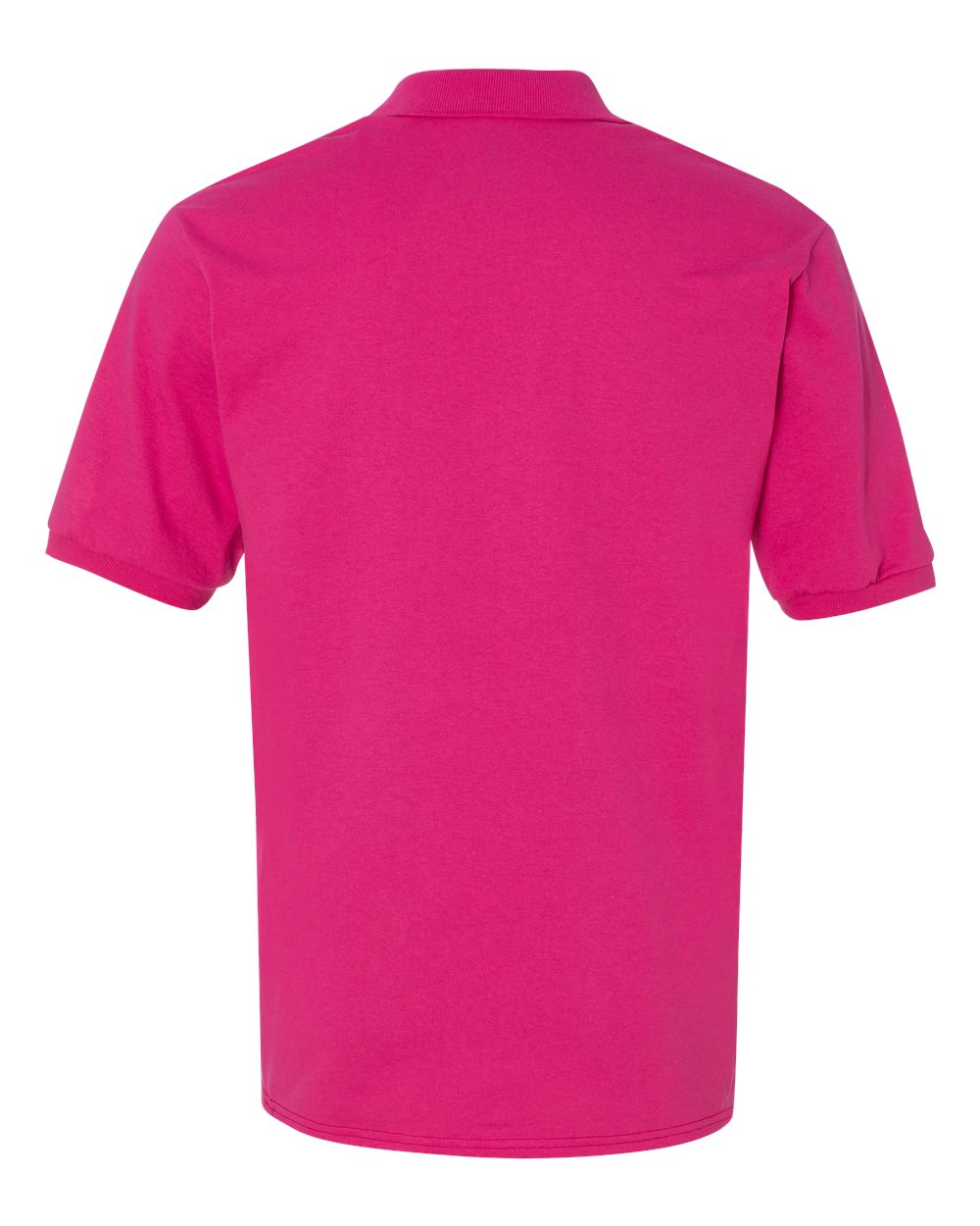Rear View of Cyber Pink SpotShield® 50/50 Polo - 437MSR