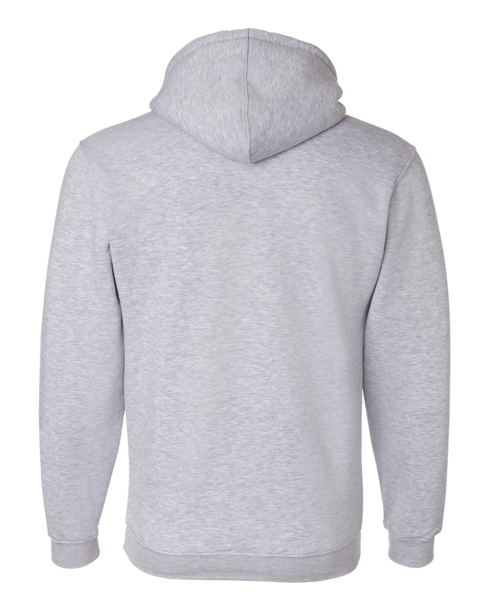 Rear View of Dark Ash USA-Made Hooded Sweatshirt - 960