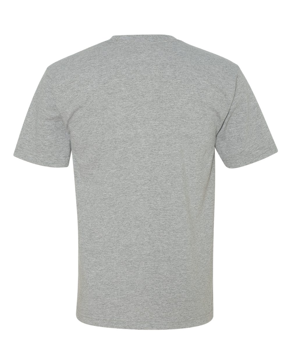 Rear View of Dark Ash USA-Made Midweight Pocket T-Shirt - 5070