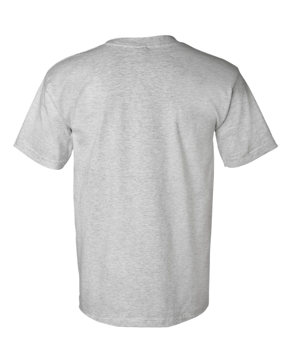 Rear View of Dark Ash USA-Made Pocket T-Shirt - 7100