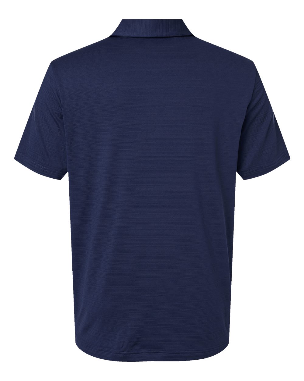 Rear View of Dark Blue Textured Stripe Polo - A704