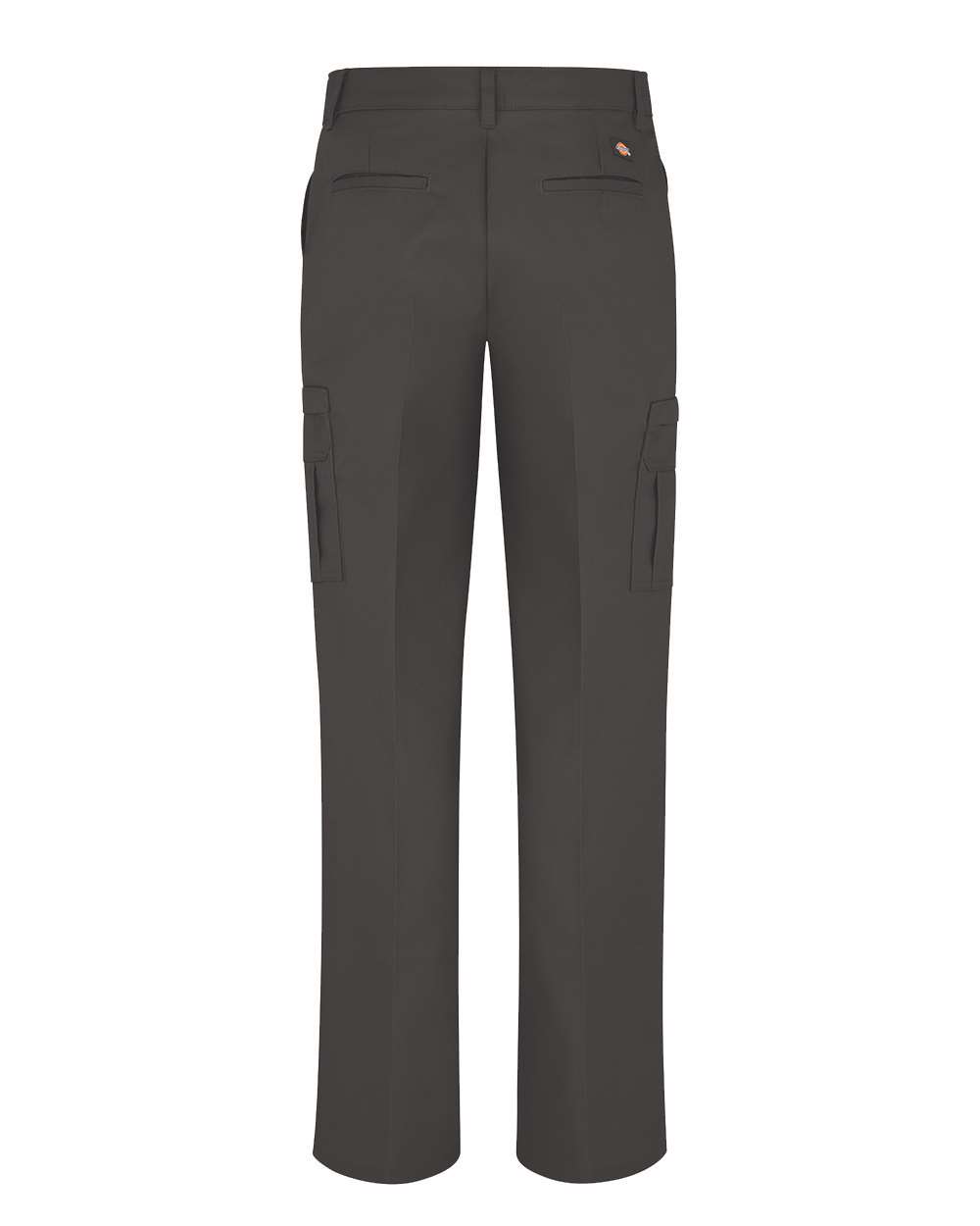 Rear View of Dark Charcoal - 37 Unhemmed Women's Premium Cargo Pants - FP72