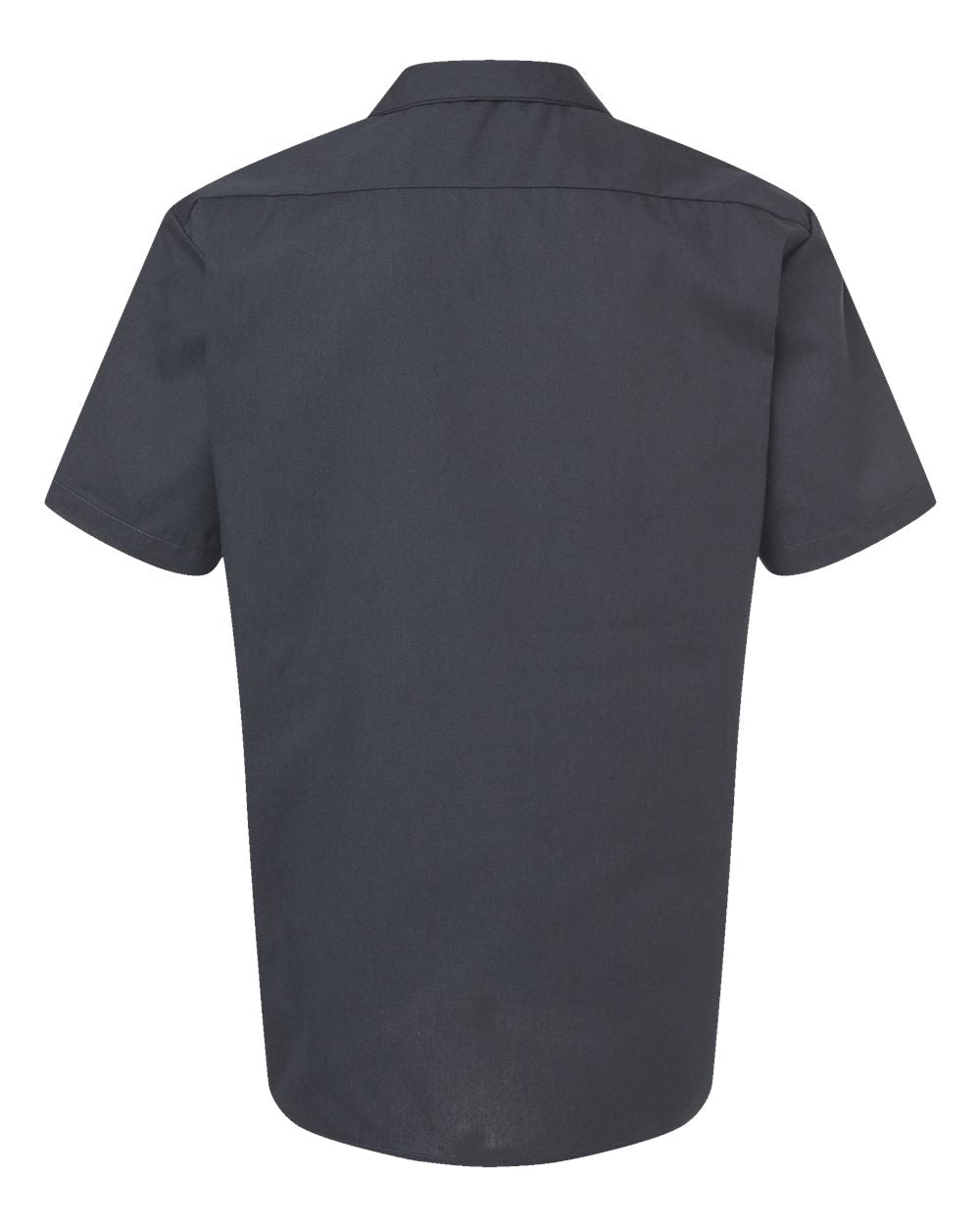 Rear View of Dark Charcoal Industrial Short Sleeve Work Shirt - Tall Sizes - S535T