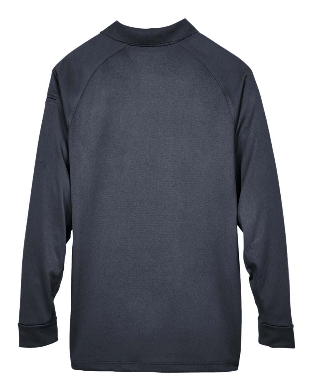 Rear View of Dark Charcoal Men's Advantage Long Sleeve Tactical Polo - M211L
