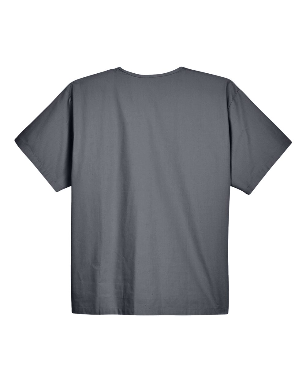 Rear View of Dark Charcoal Unisex Restore Scrub Top - M897