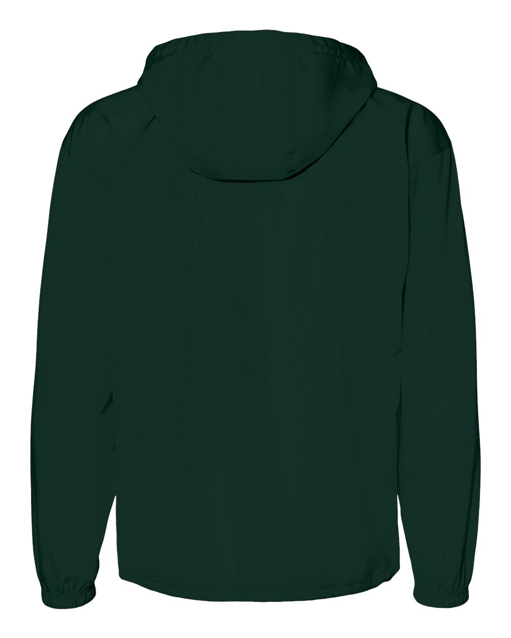 Rear View of Dark Green Packable Anorak Jacket - CO200