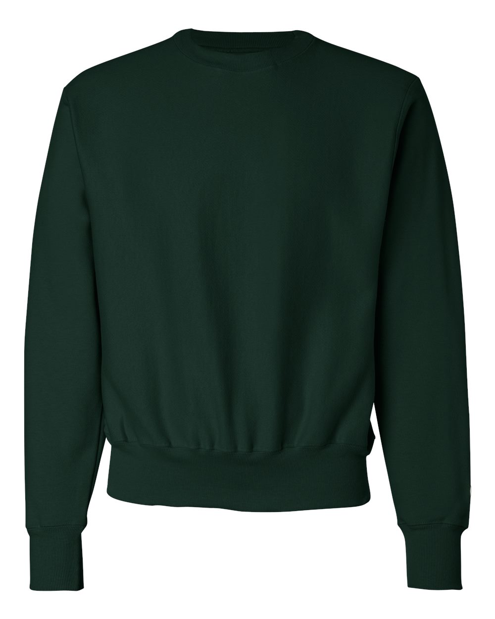 Rear View of Dark Green Reverse Weave® Crewneck Sweatshirt - S149