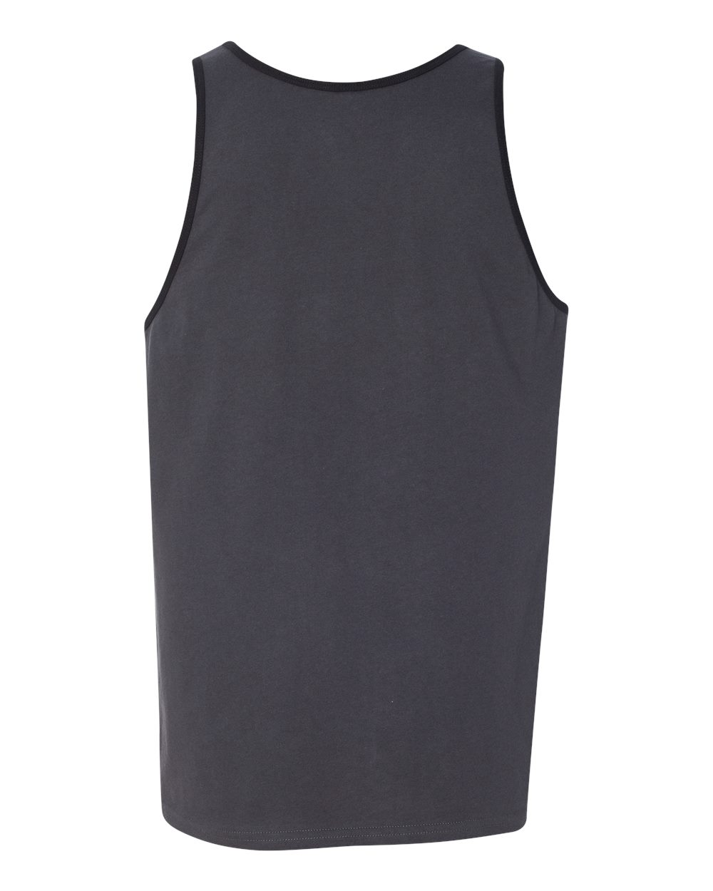 Rear View of Dark Grey/ Black Jersey Tank - 3480