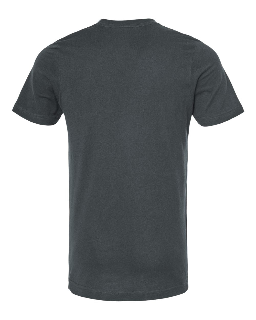Rear View of Dark Grey Combed Cotton T-Shirt - 602