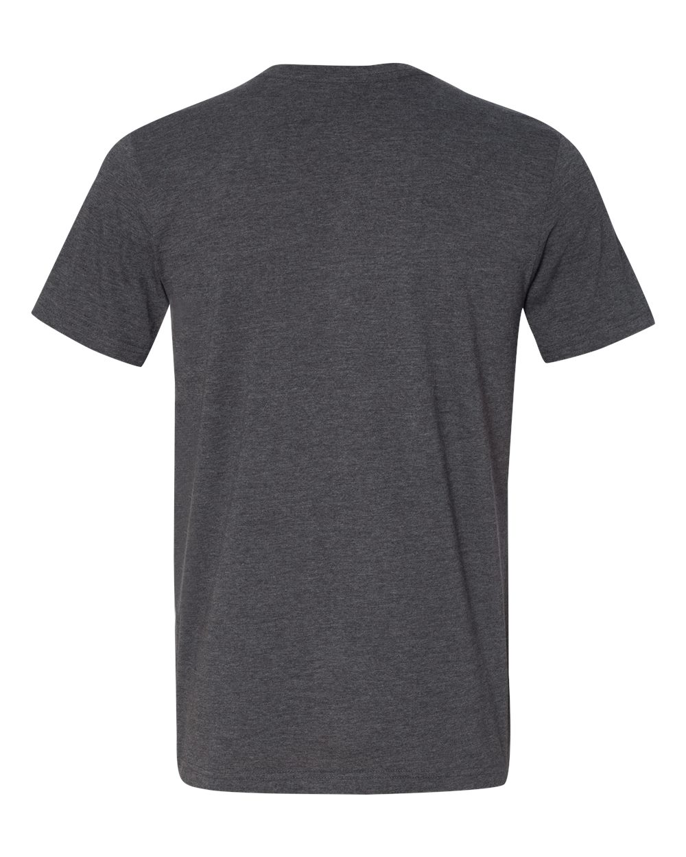 Rear View of Dark Grey Heather/ Black Jersey Pocket Tee - 3021