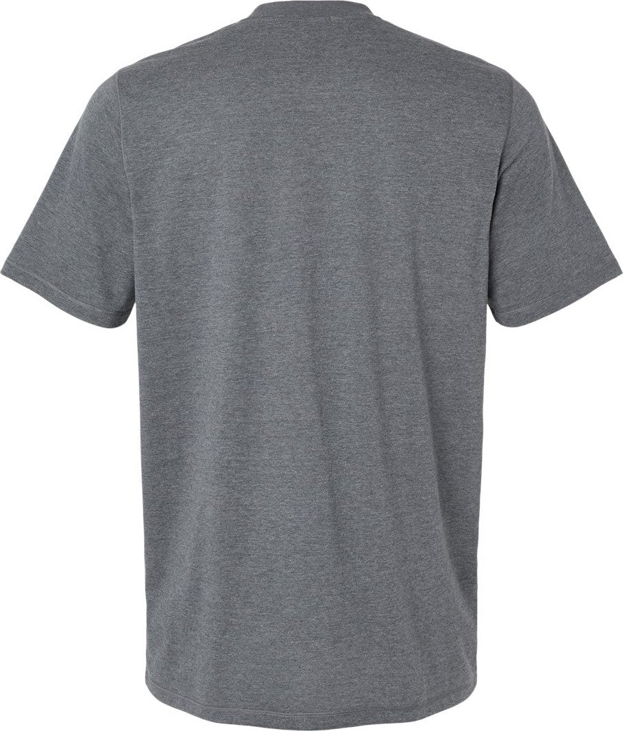 Rear View of Dark Grey Heather Blended T-Shirt - A556