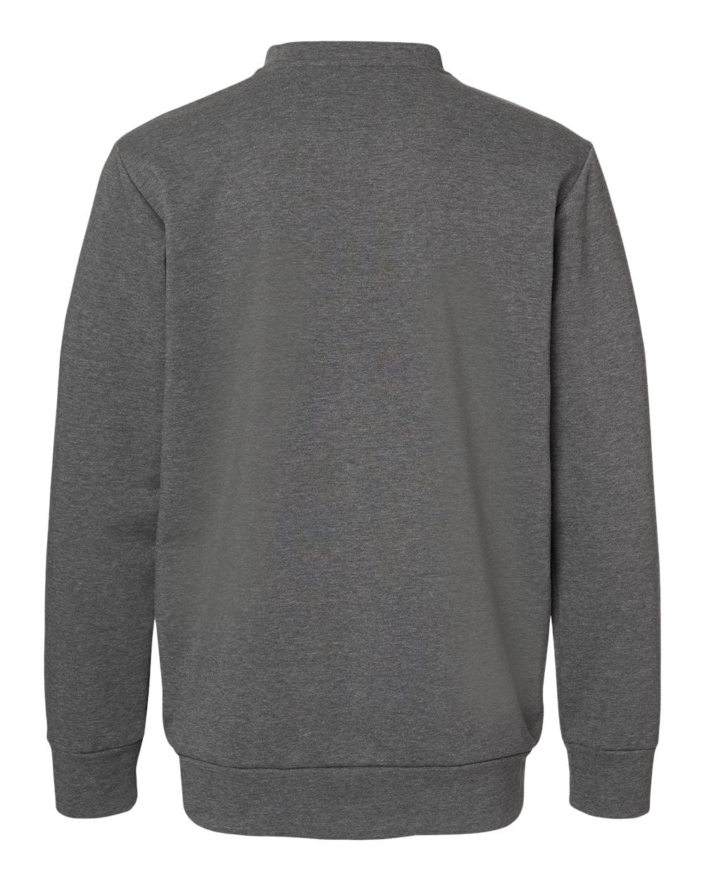 Rear View of Dark Grey Heather Fleece Crewneck Sweatshirt - A434