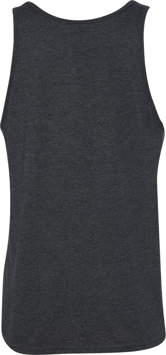 Rear View of Dark Grey Heather Heather CVC Tank - 3480CVC