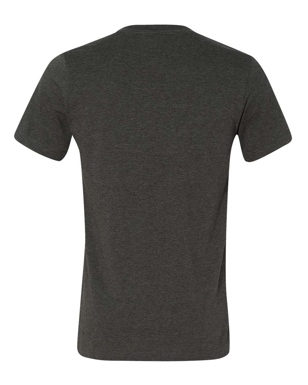Rear View of Dark Grey Heather Heather CVC V-Neck Tee - 3005CVC