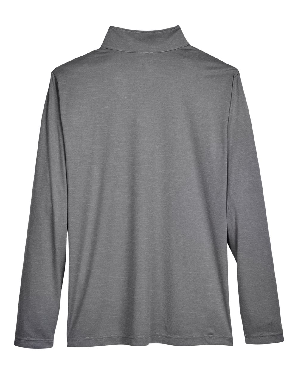 Rear View of Dark Grey Heather Men's Zone Sonic Heather Performance Quarter-Zip Pullover - TT31H