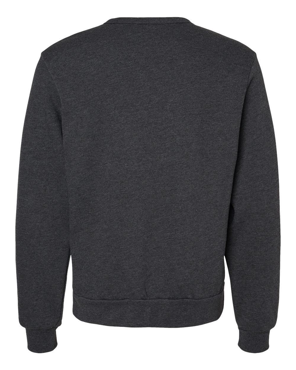 Rear View of Dark Grey Heather Sponge Fleece Classic Crewneck Sweatshirt - 3911