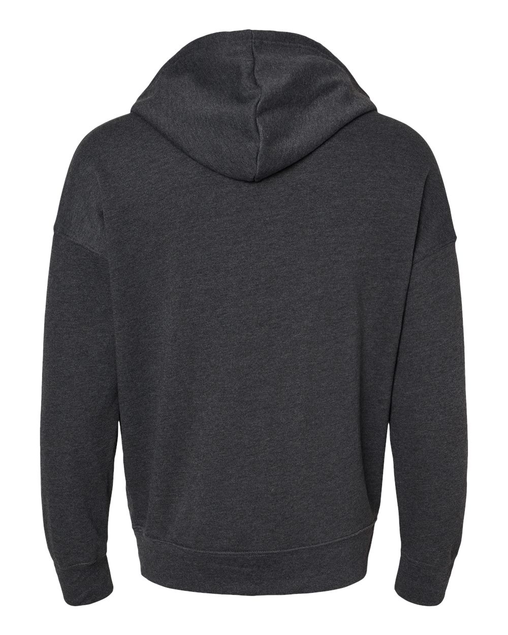 Rear View of Dark Grey Heather Sponge Fleece DTM Full-Zip Hoodie - 3759
