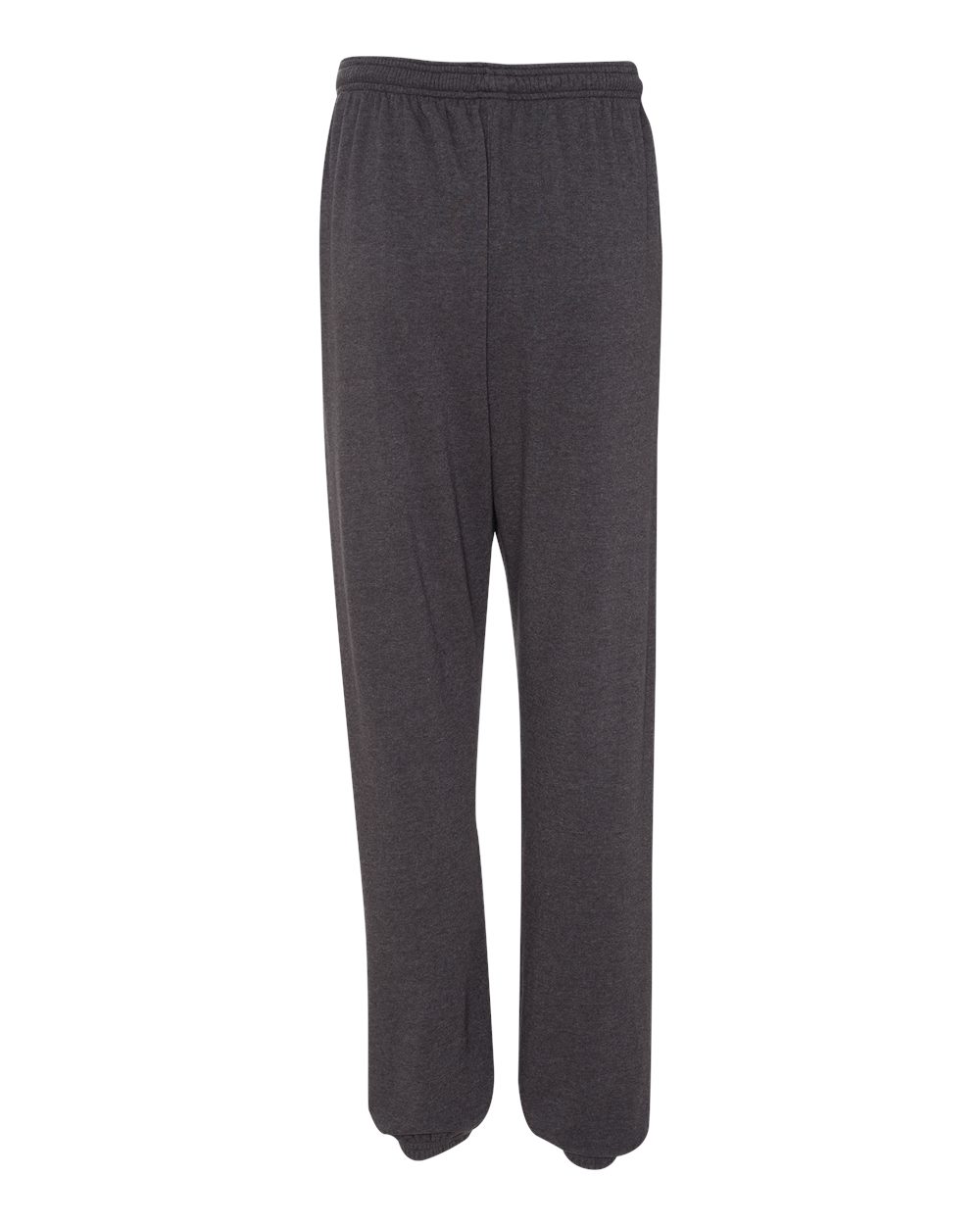 Rear View of Dark Grey Heather Sponge Fleece Long Scrunch Pants - 3737
