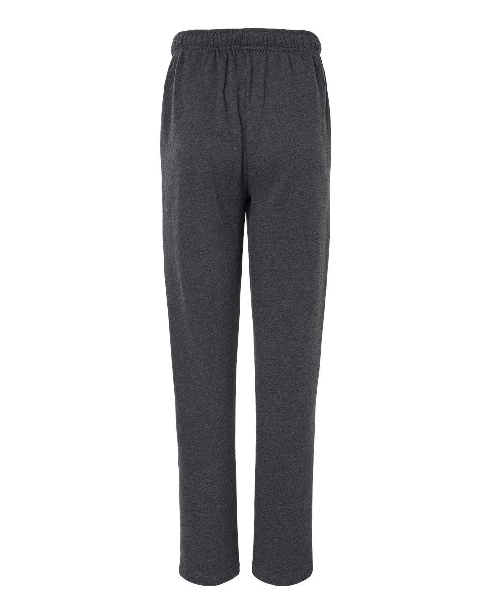 Rear View of Dark Grey Heather Sponge Fleece Straight Leg Sweatpants - 3725