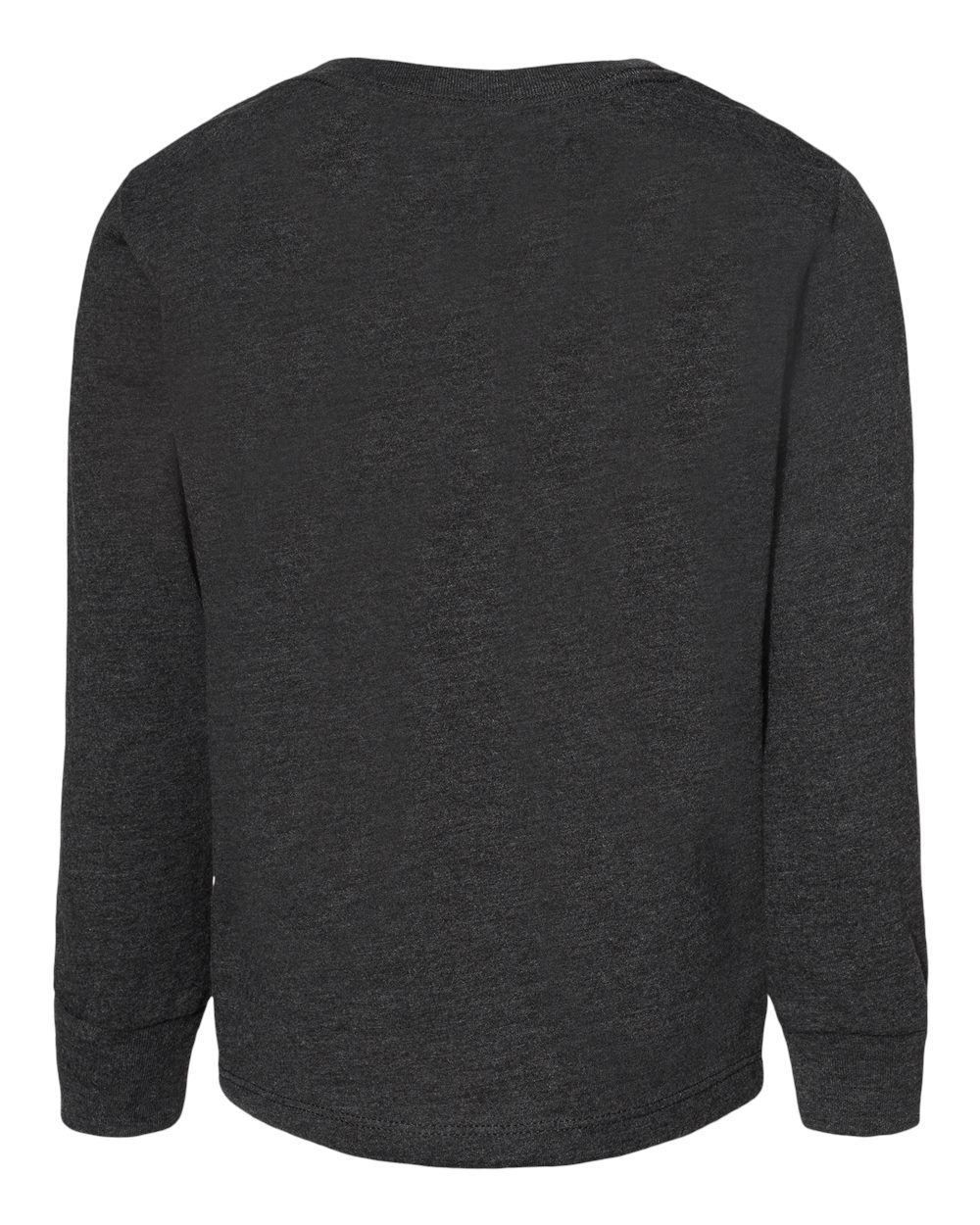 Rear View of Dark Grey Heather Toddler Jersey Long Sleeve Tee - 3501T