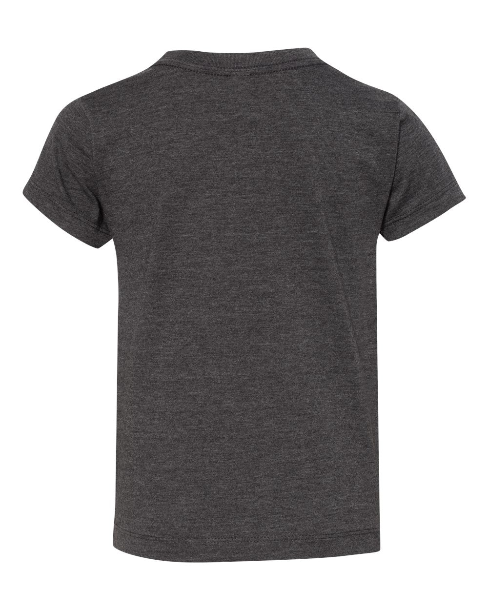 Rear View of Dark Grey Heather Toddler Jersey Tee - 3001T