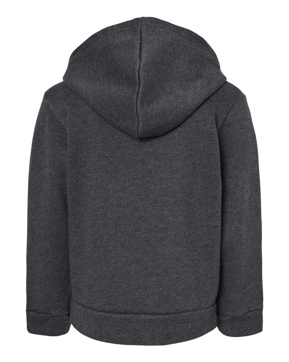 Rear View of Dark Grey Heather Toddler Sponge Fleece Full-Zip Hoodie - 3739T
