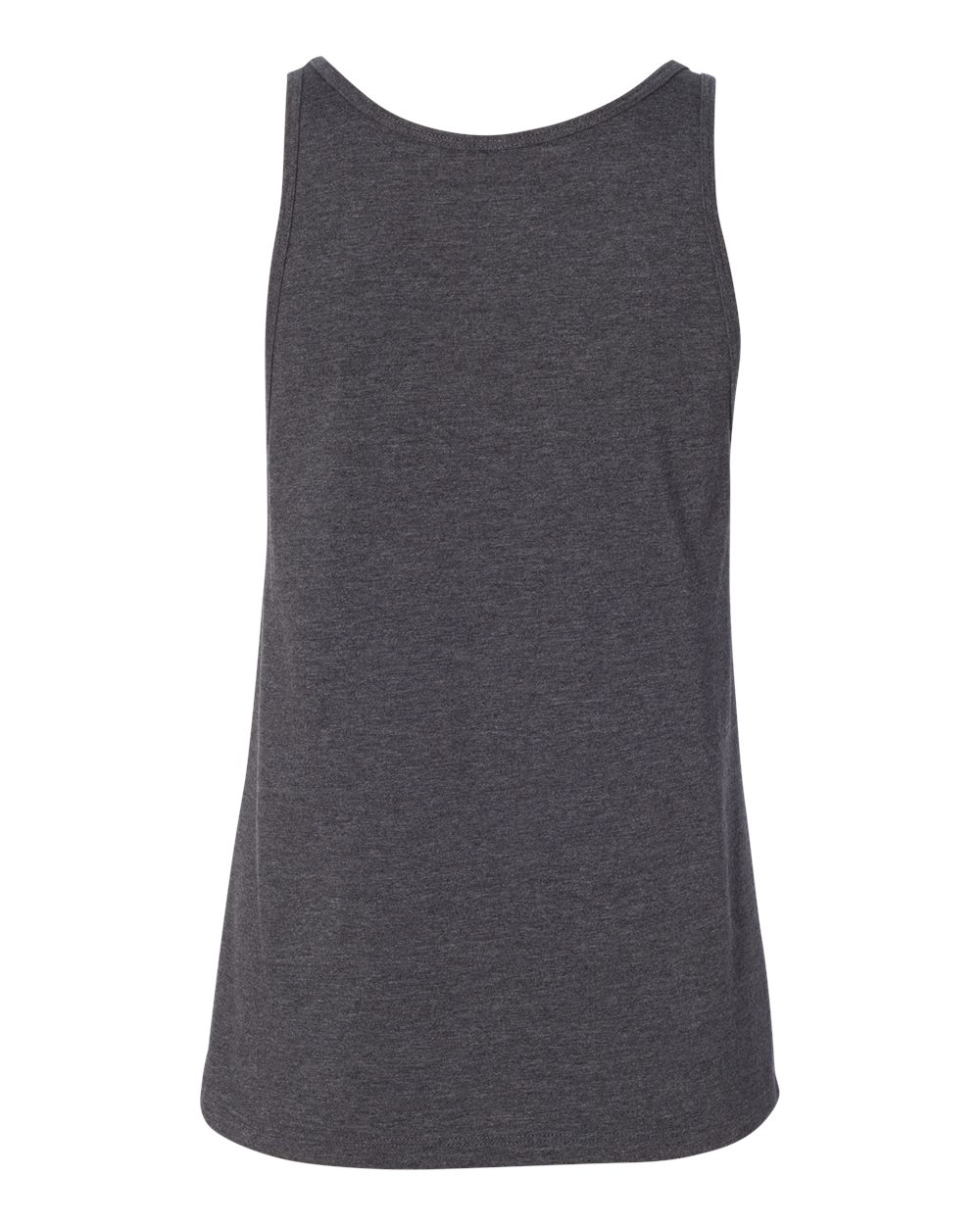 Rear View of Dark Grey Heather Women’s Relaxed Jersey Tank - 6488
