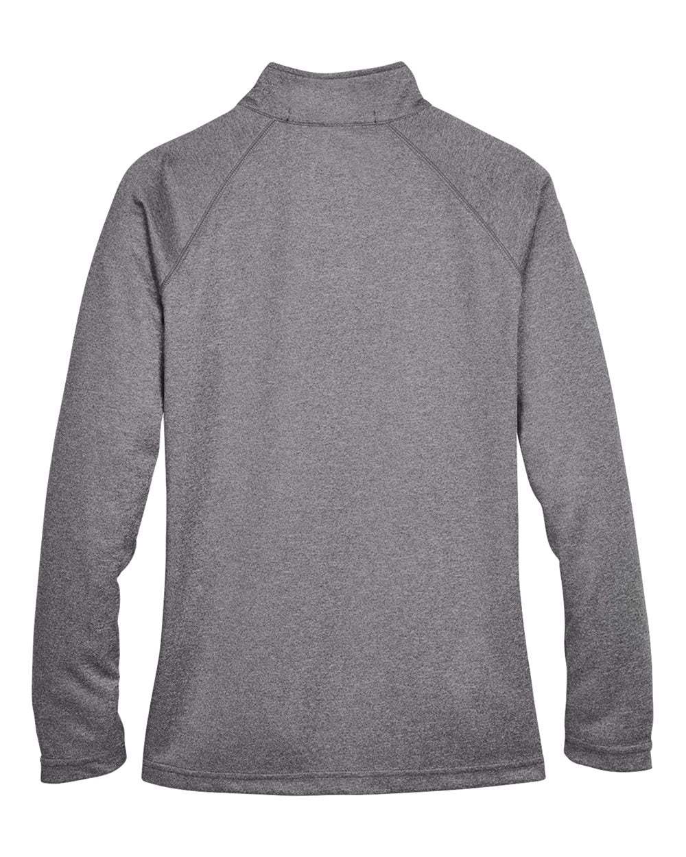 Rear View of Dark Grey Heather Women's Stretch Tech-Shell® Compass Quarter-Zip Pullover - DG440W