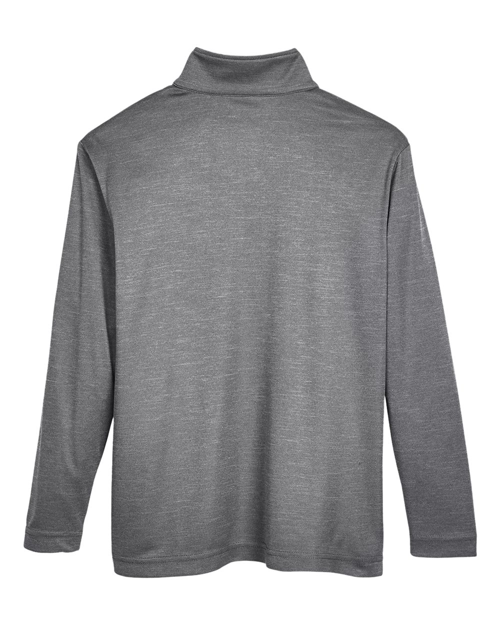Rear View of Dark Grey Heather Youth Zone Sonic Heather Performance Quarter-Zip Pullolver - TT31HY
