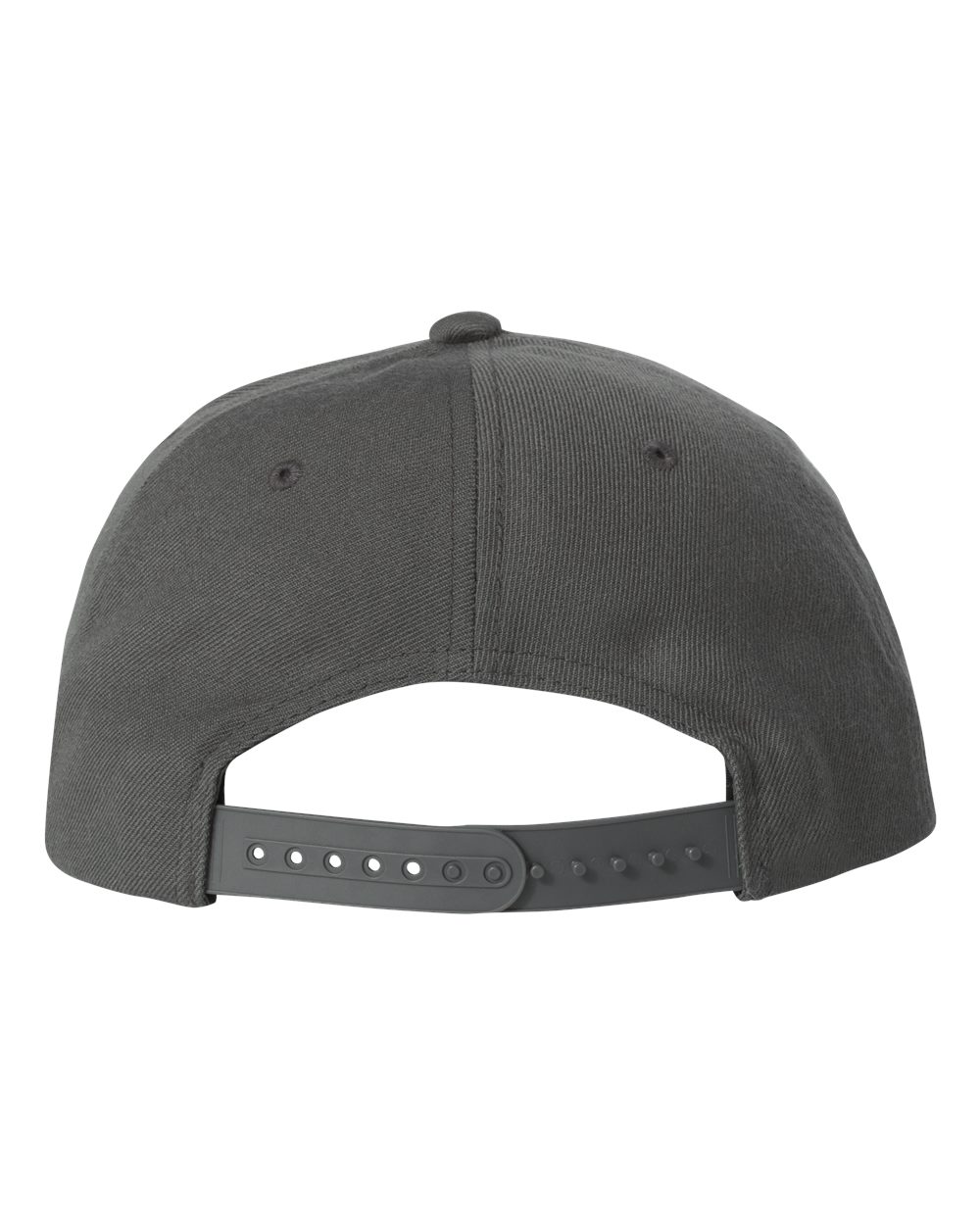 Rear View of Dark Grey Premium Five-Panel Snapback Cap - 5089M
