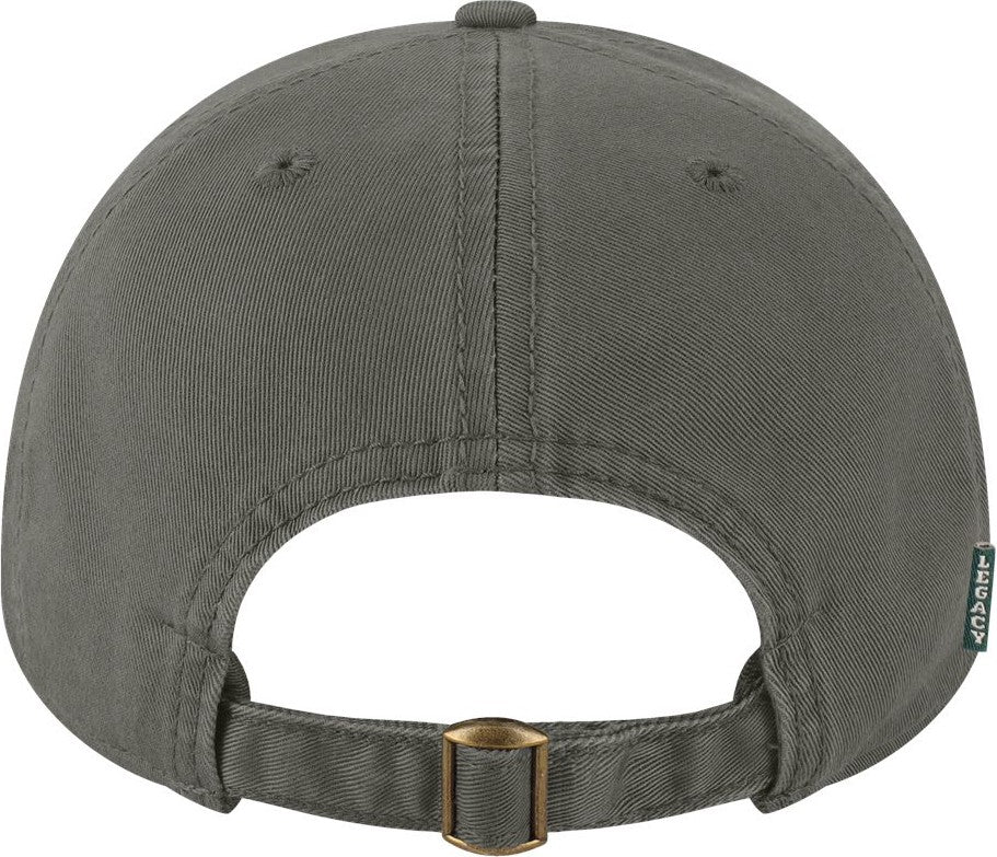 Rear View of Dark Grey Relaxed Twill Dad Hat - EZA