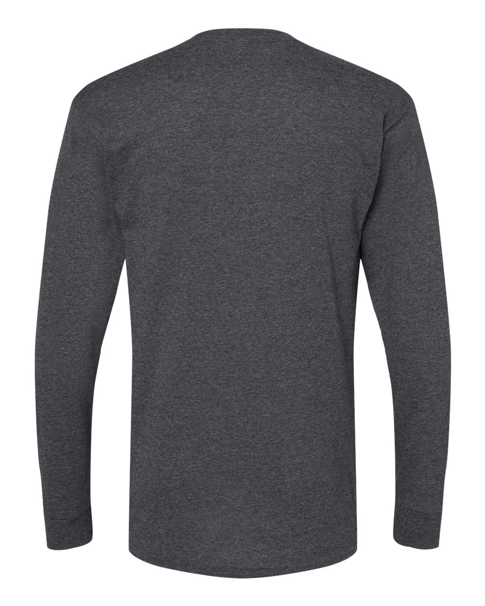 Rear View of Dark Heather Gold Soft Touch Long Sleeve T-Shirt - 4820