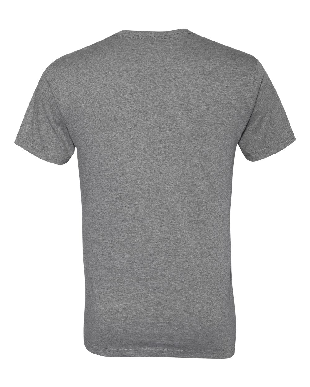 Rear View of Dark Heather Grey CVC V-Neck T-Shirt - 6240