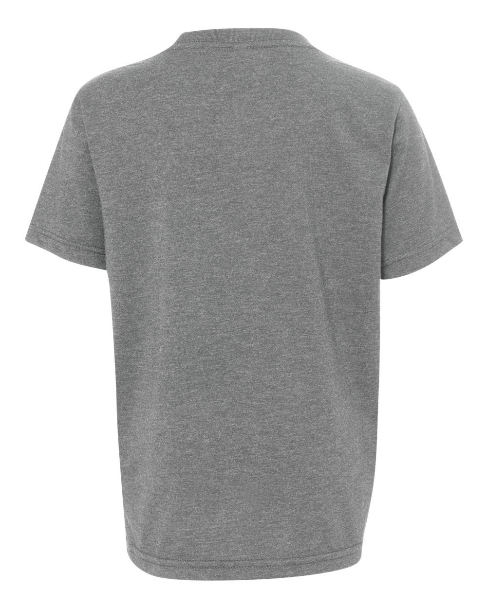Rear View of Dark Heather Grey Youth CVC T-Shirt - 3312