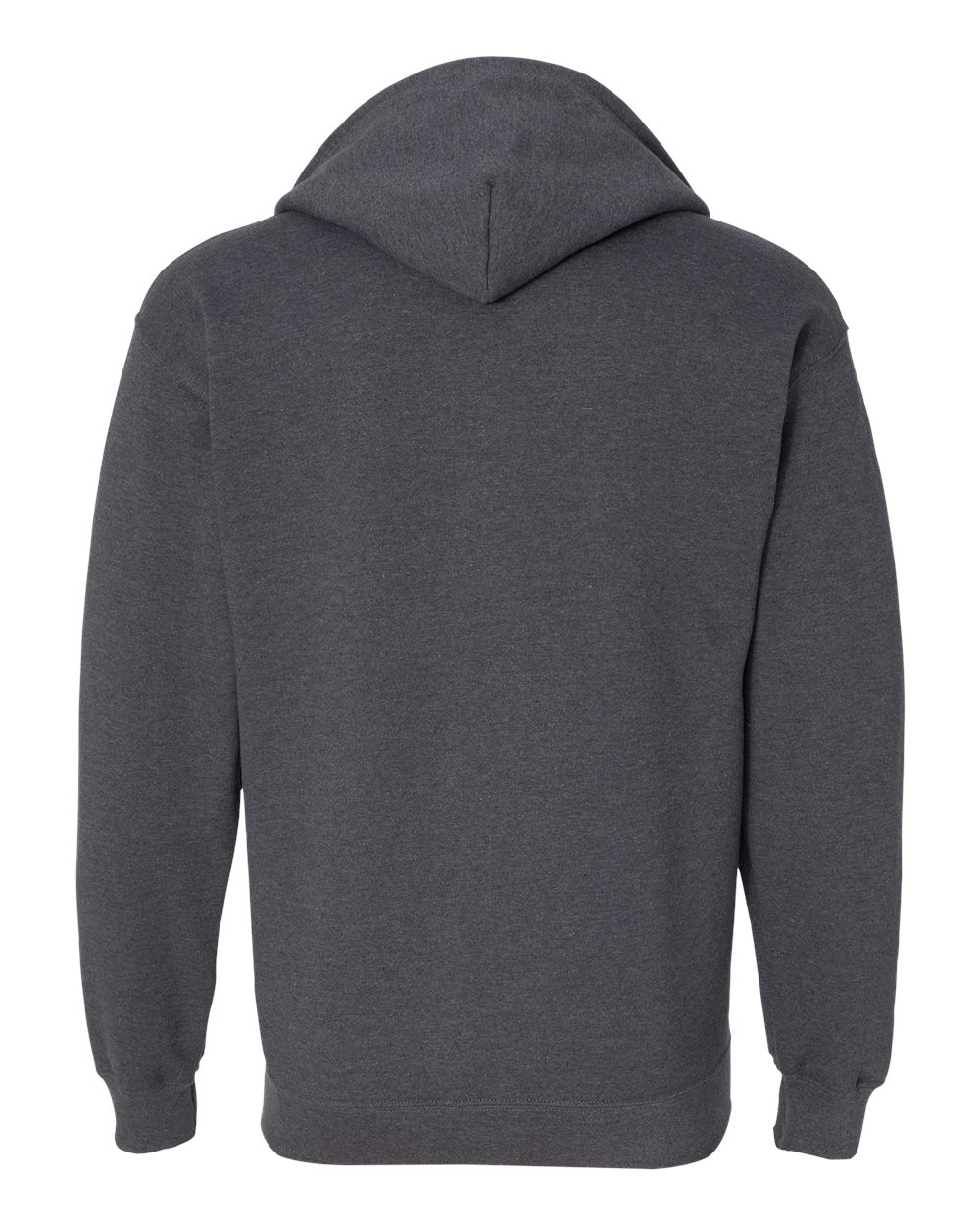 Rear View of Dark Heather Heavy Blend™ Full-Zip Hooded Sweatshirt - 18600