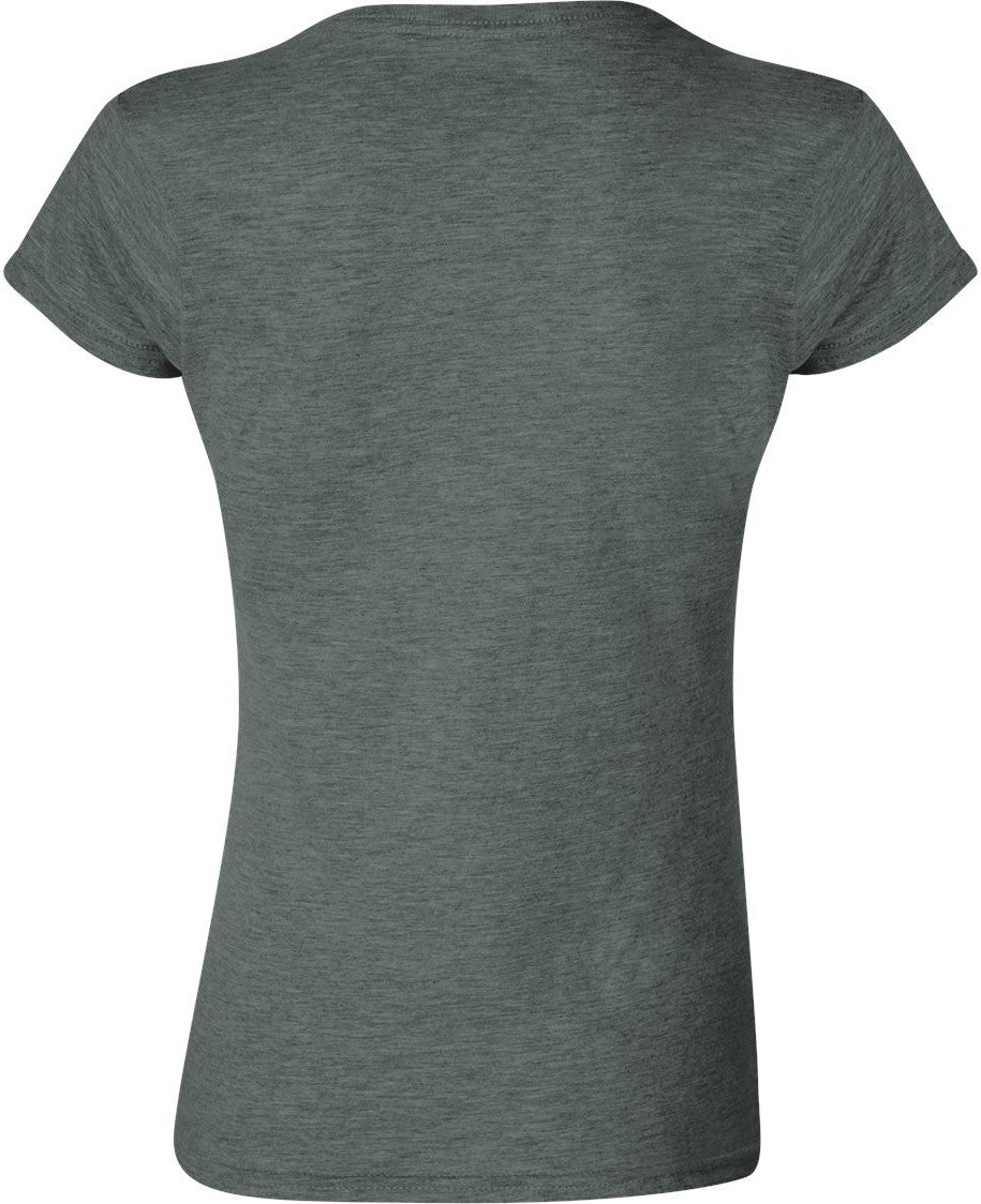 Rear View of Dark Heather Softstyle® Women’s T-Shirt - 64000L