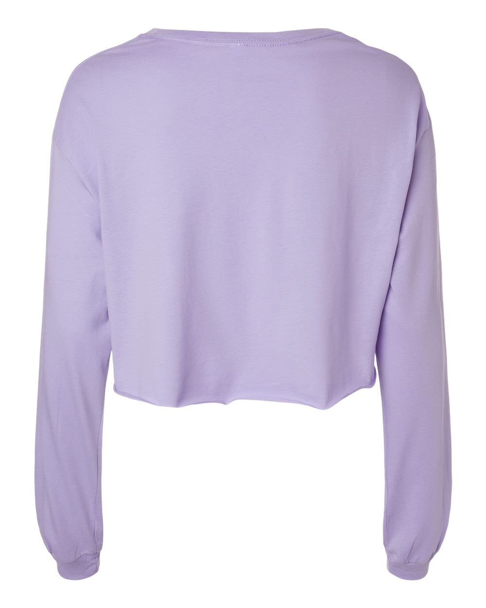Rear View of Dark Lavender FWD Fashion Women's Crop Long Sleeve Tee - 6501