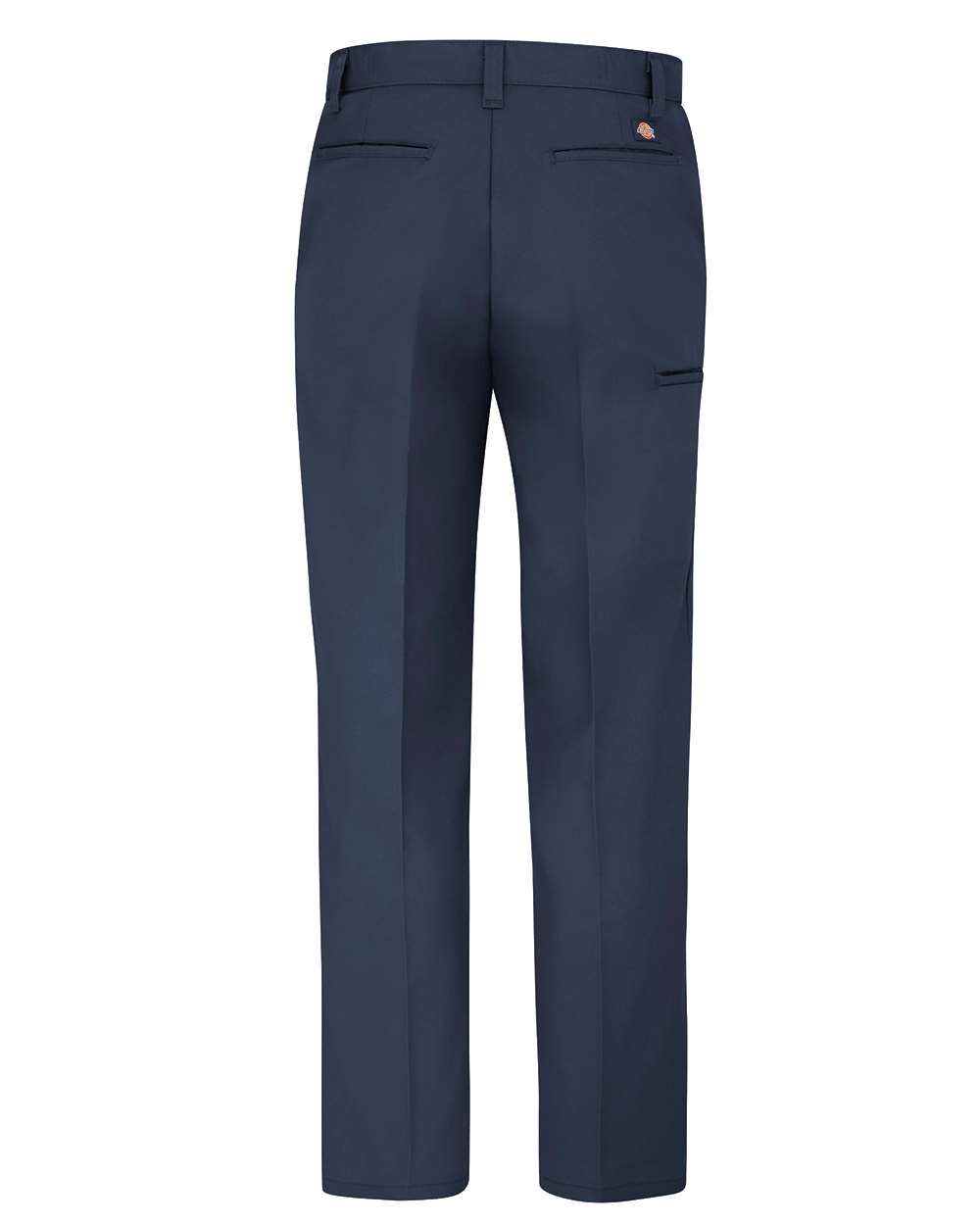 Rear View of Dark Navy - 37 Unhemmed Premium Industrial Flat Front Comfort Waist Pants - Extended Sizes - LP70EXT