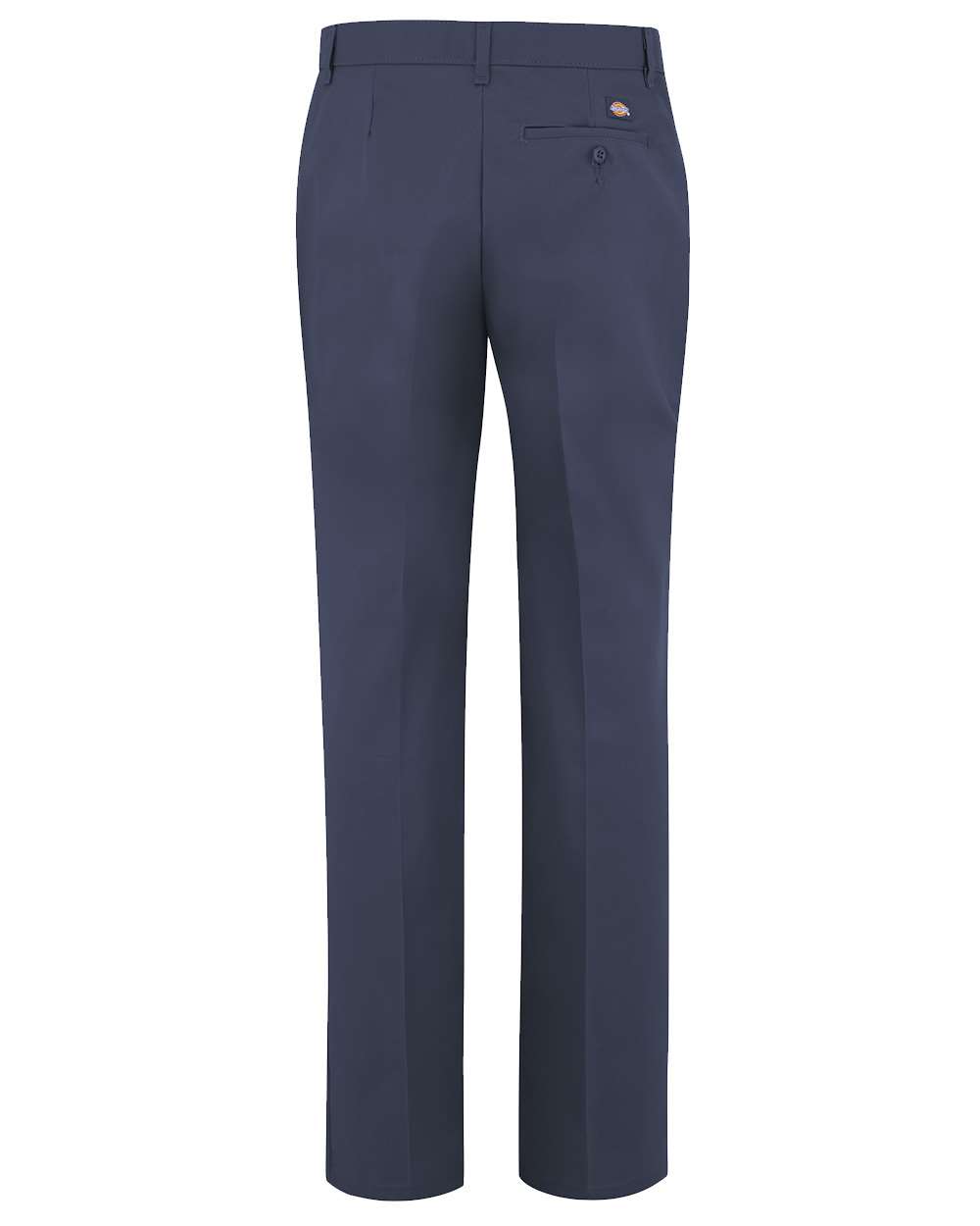 Rear View of Dark Navy - 37 Unhemmed Women's Premium Flat Front Pants - FP21