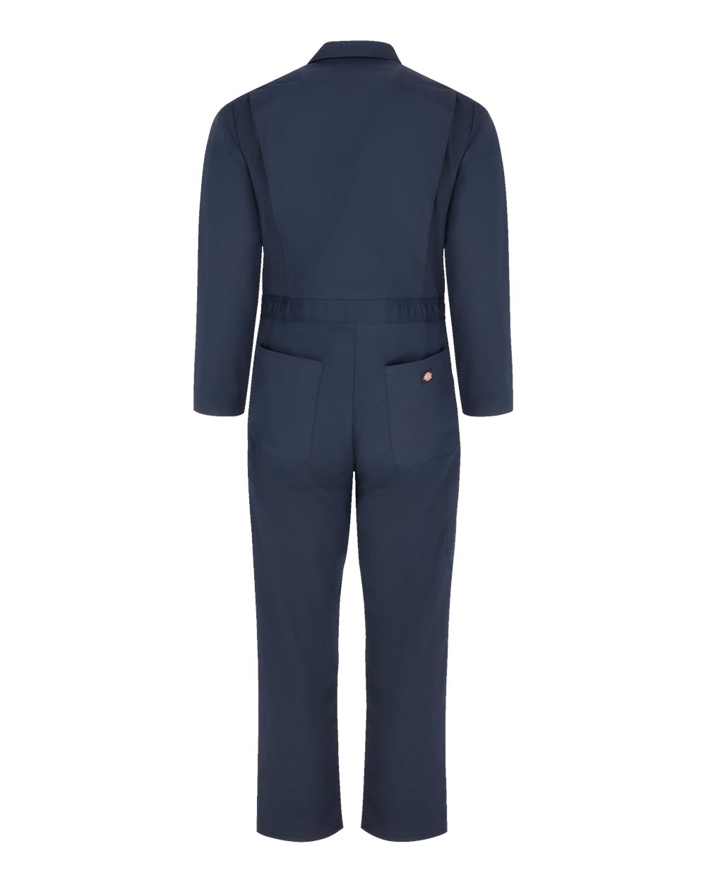 Rear View of Dark Navy Basic Blended Long Sleeve Coverall - Tall Sizes - 4861T