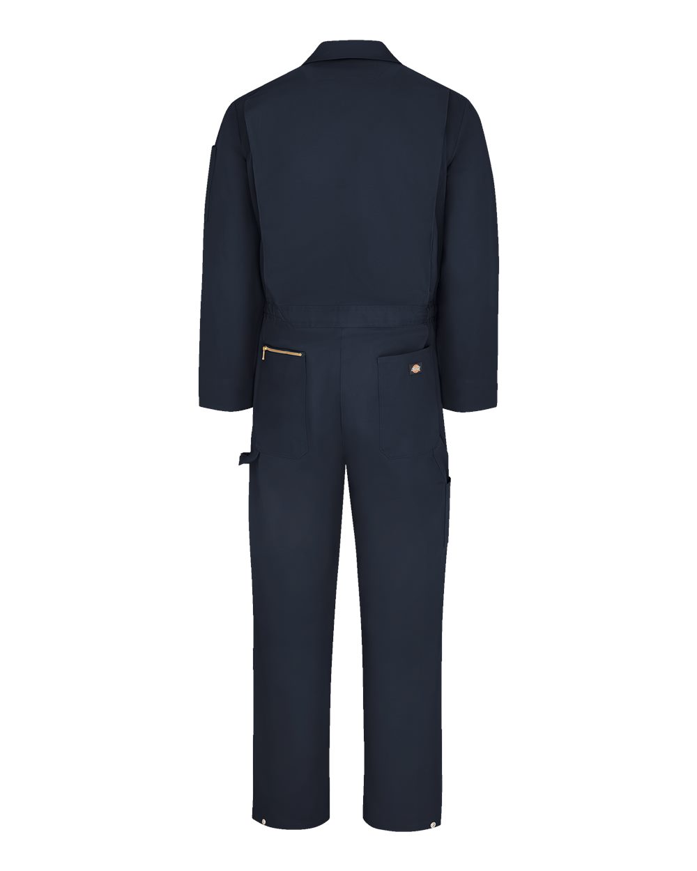 Rear View of Dark Navy Deluxe Long Sleeve Cotton Coverall - Tall Sizes - 4877T