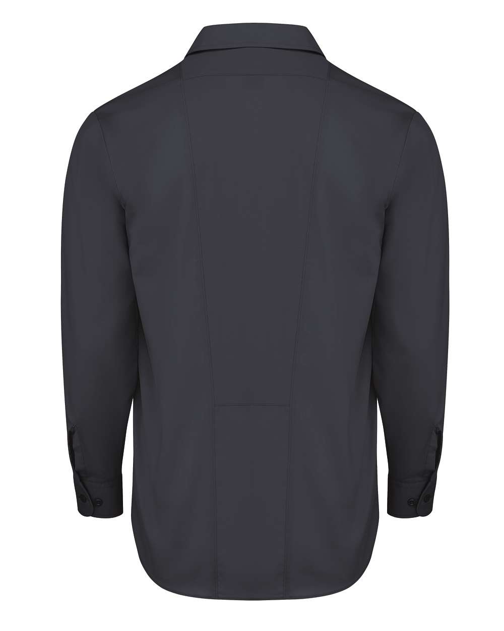 Rear View of Dark Navy Industrial Worktech Ventilated Long Sleeve Work Shirt - LL51