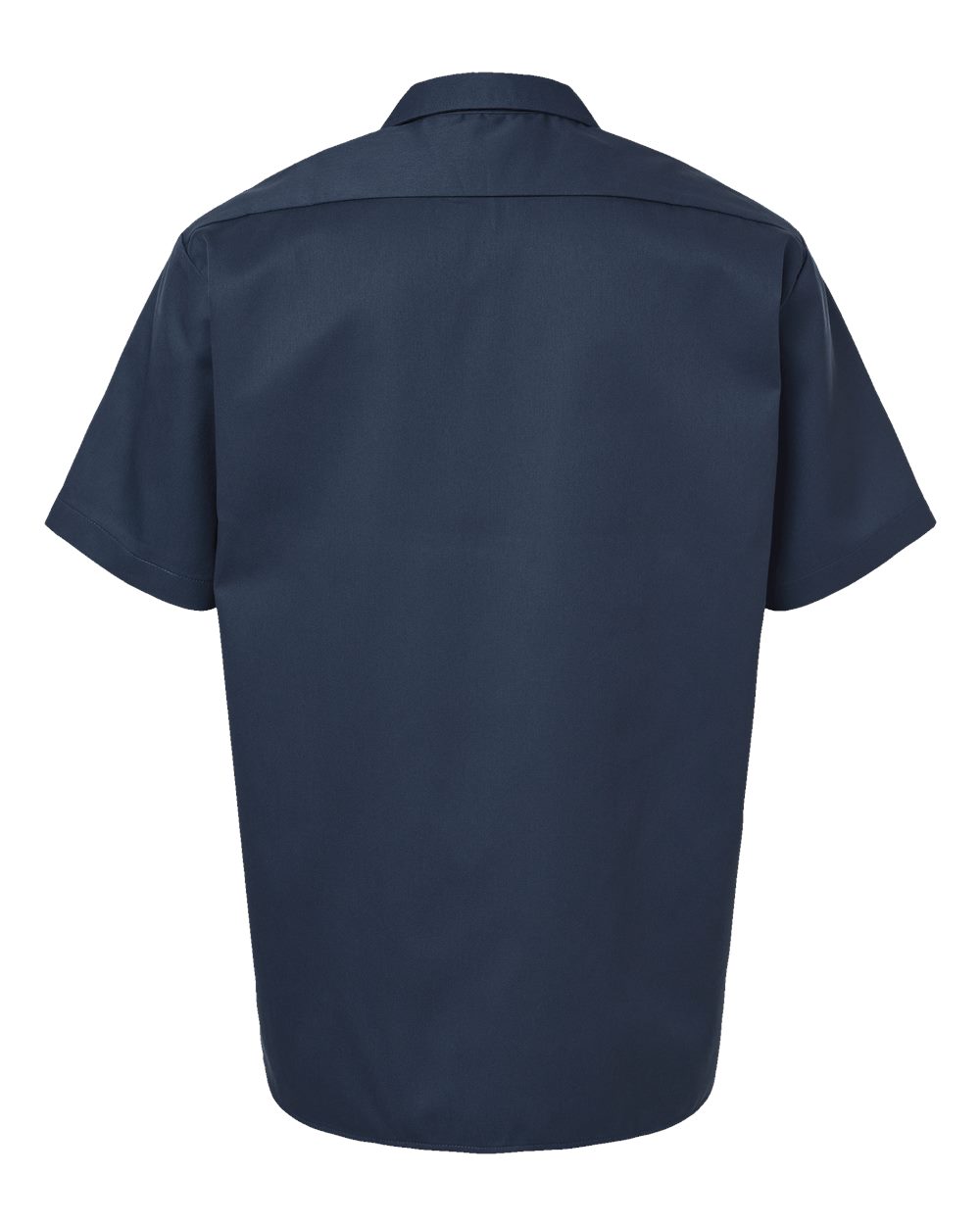Rear View of Dark Navy Short Sleeve Work Shirt - 2574